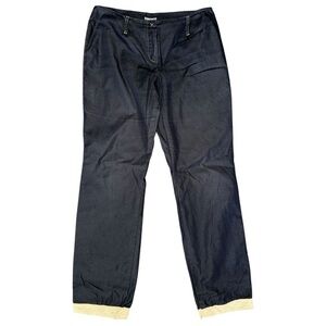 Marks & Spencer Per Una Women’s Size 8 P UK 12 S Navy Blue Trimmed Ankle Pants